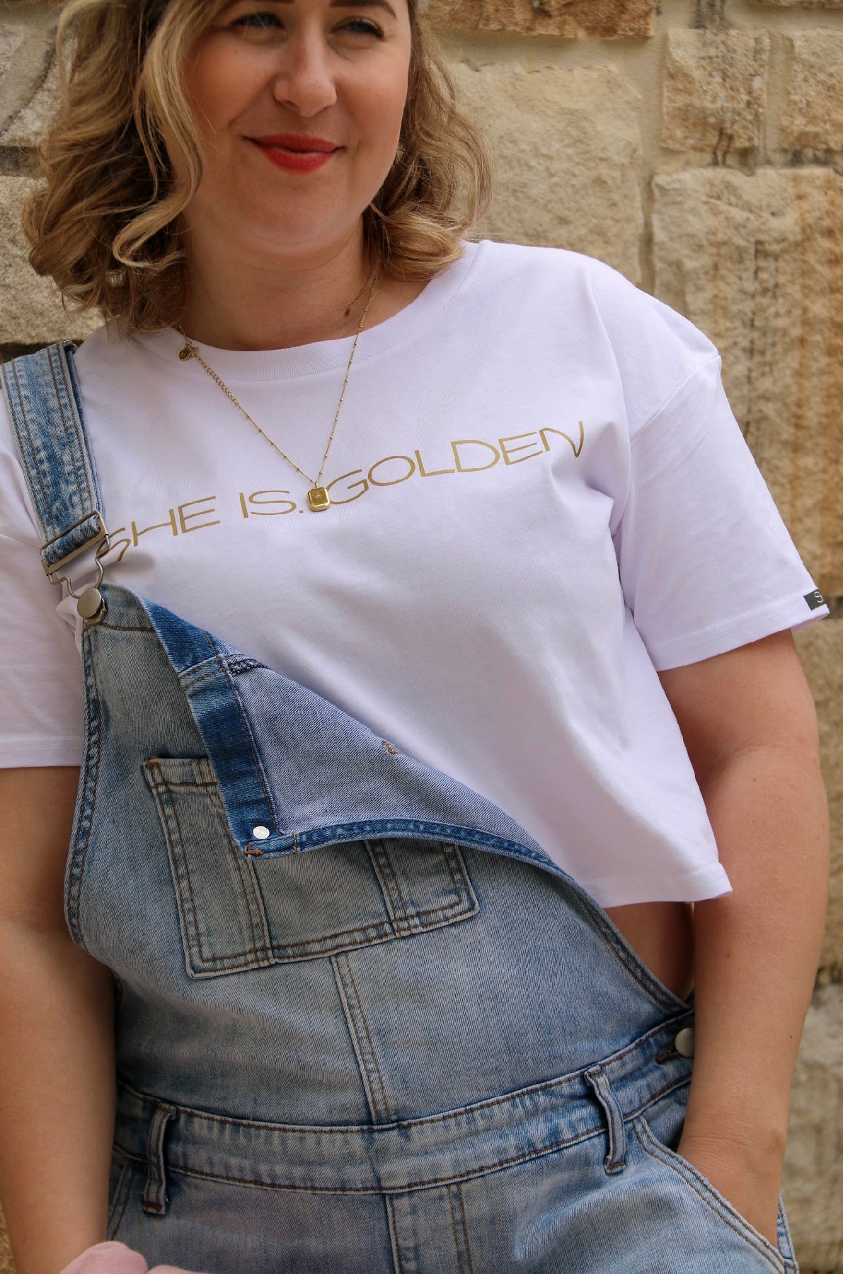 SHE IS. GOLDEN Cropped Tee
